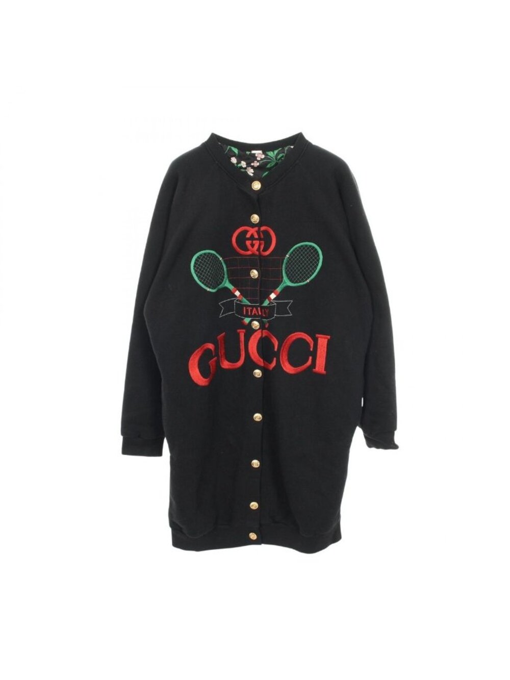 Gucci Cardigan Tennis Cotton Black Green. Red